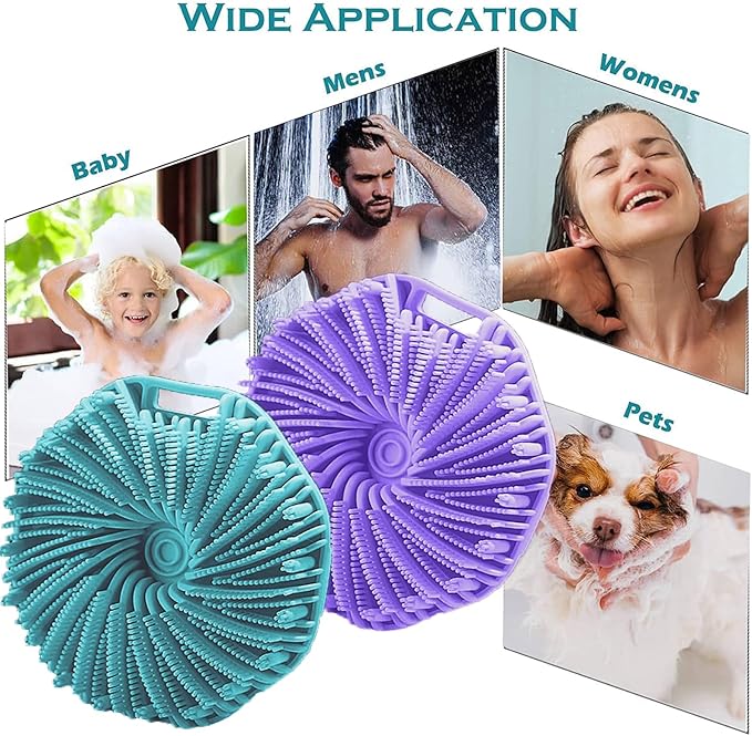 Silicone Body Scrubber for Shower Men Women, Exfoliating Body Scrubbers for Use in Shower, Silicone Body Brush for Showering, Charcoal, Easy to Clean - Body Brush Buffer Scrubber for All Skin Types