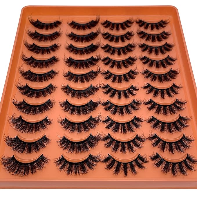 Mink Lashes Wispy Dramatic Thick Faux Mink Fake Eyelashes Pack 18mm 3D Full Strips Lashes Pack 20 Pairs Styles Mixed YH310