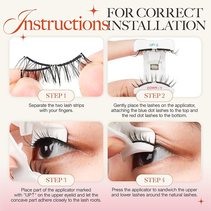 LASHVIEW Magnetic Eyelashes with Applicator,Reusable Soft Magnetic Eyelashes Natural Look, No Glue Needed RCM01-N