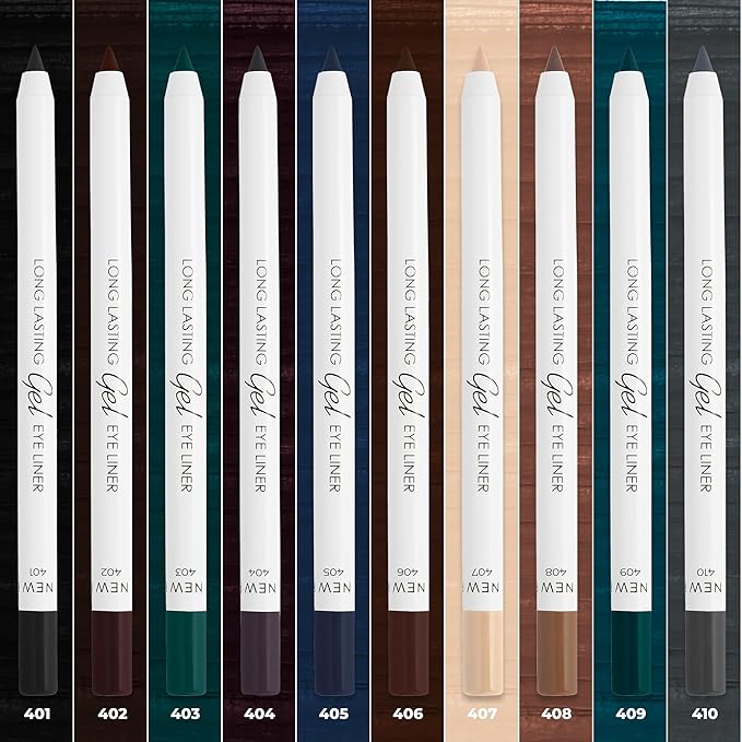 Lamel No Smudge Gel Eyeliner - Metallic Green - Waterproof Eyeliner Pencil - 10-Hour Wear, Sharpenable, Contact Lens Friendly, Vegan - Creamy & Sweat Proof Pencil - Highly Pigmented - 403 Shade