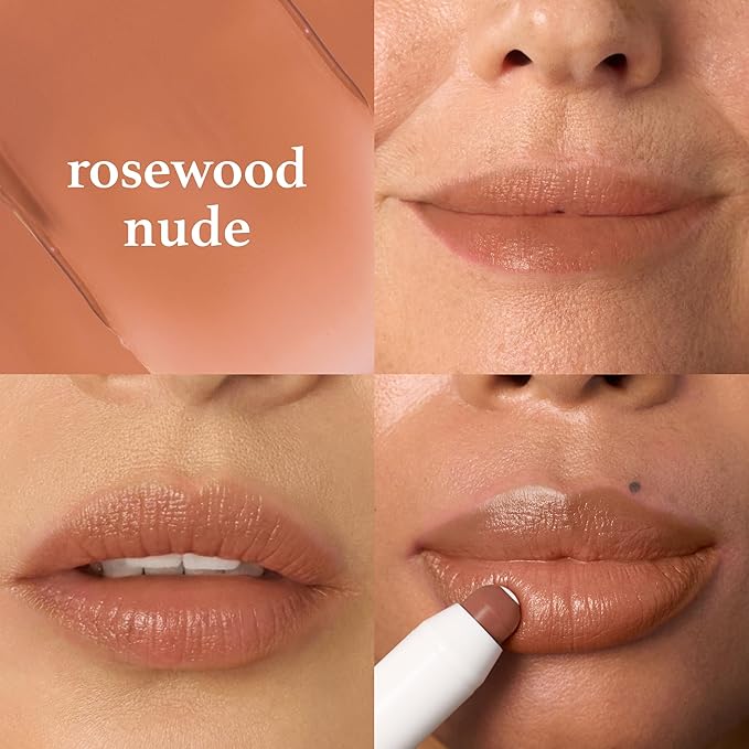 Julep The Perfect Pair 2pc Set It's Balm Tinted Lip Balm Rosewood Nude and With a Trace Retractable Creamy Long-Lasting Lip Liner, Nostalgic Neutral