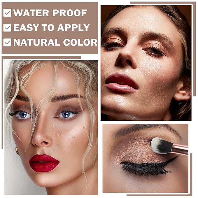 IONSGAKO 9 Colors Matte Naked Eyeshadow Palette Natural Nude Smoky Brown Taupe Eyeshadow Palette Ultra-Blendable Highly Pigmented Eye Shadow Makeup Palette with Brush-03 Cement Color
