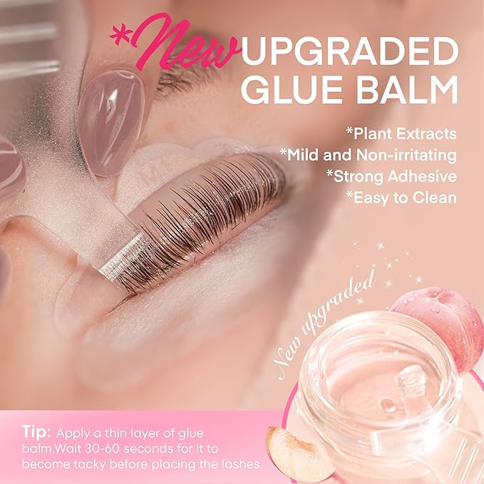 Lash Lift kit at Home Salon: Professional Eyelash Perm Kit for Beginner - Eyelash Eyebrow Curling Set Glue Upgraded Version (Pink)