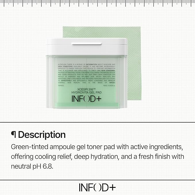 INFODPLUS Vitamin Hydrogel Toner Pads for Face, Pore Minimizing, Dark Spots, Oil Control, Calming, Hydrating with Ceramide and Exosome, Daily Exfoliating for Sensitive Skin, Korean Skincare 70 Counts