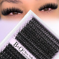 B&Q Fluffy Lash Clusters, Volume Eyelash Clusters 10-18mm, D Curl Cluster Eyelash Extensions, Supersoft Individual Lashes Wispy cluster lashes for Beginners（100D+150D）