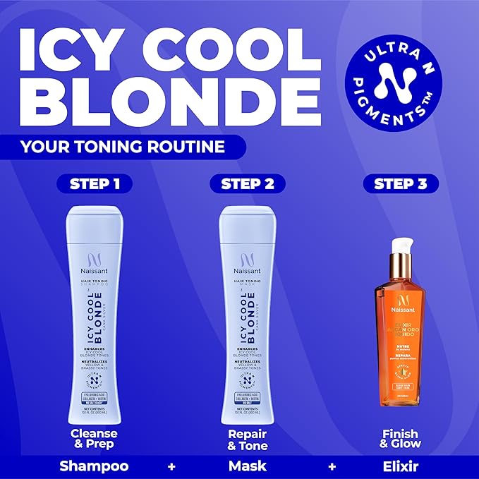 naissant Icy Cool Blonde Hair Purple Toning Mask | Ultra High-Purity Pigments | Neutralizes Yellow & Brassy Tones | Hyaluronic Acid, Collagen & Biotin | Paraben, Ammonia & Sulfate Free | 10.1 Fl. Oz