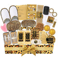 Mother's Day Gifts for Mom, 33 Pcs XXL Leopard Bath and Body Gifts Basket Set for Women, Hydrating Skin Care Set, Self Care Gifts Kit, Birthday, Home Spa Gift Set for Women, Christmas, Anniversary