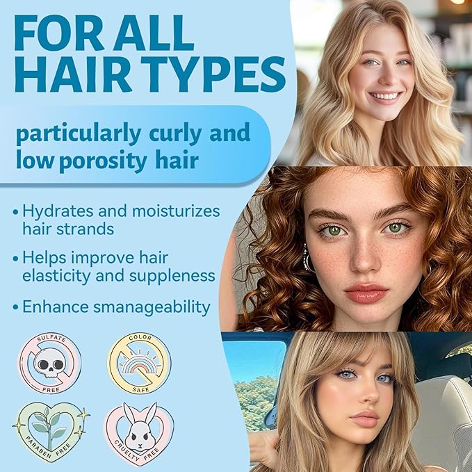 LUSETA Hyaluronic Acid Moisturizing Shampoo and Conditioner Set for Hair Frizz Control for Dry and Damaged Hair, with Argan Oil and Shea Butter, Sulfate & Paraben-Free, for Women and Men, 16.8oz*2