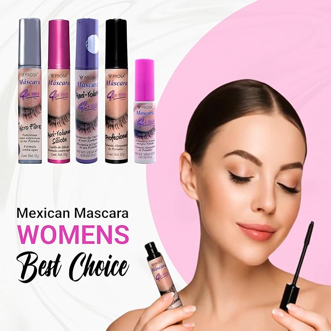 Mascara Professional Collection for Amplified Volume Complete Lash Length Deep Ebony Shade and Enduring All-Day Glamour Pack of 5