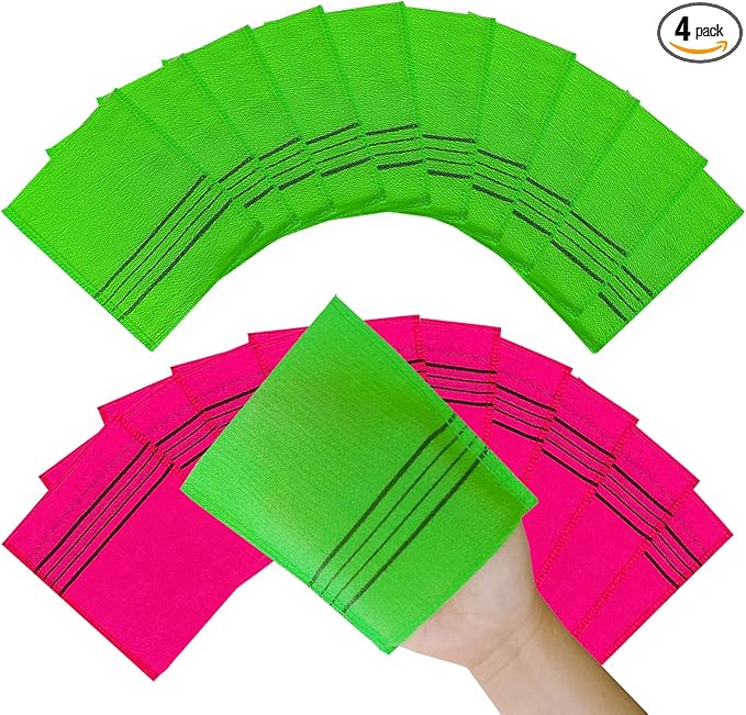 Korean Exfoliating Body Scrubber for Shower (green10 red10)