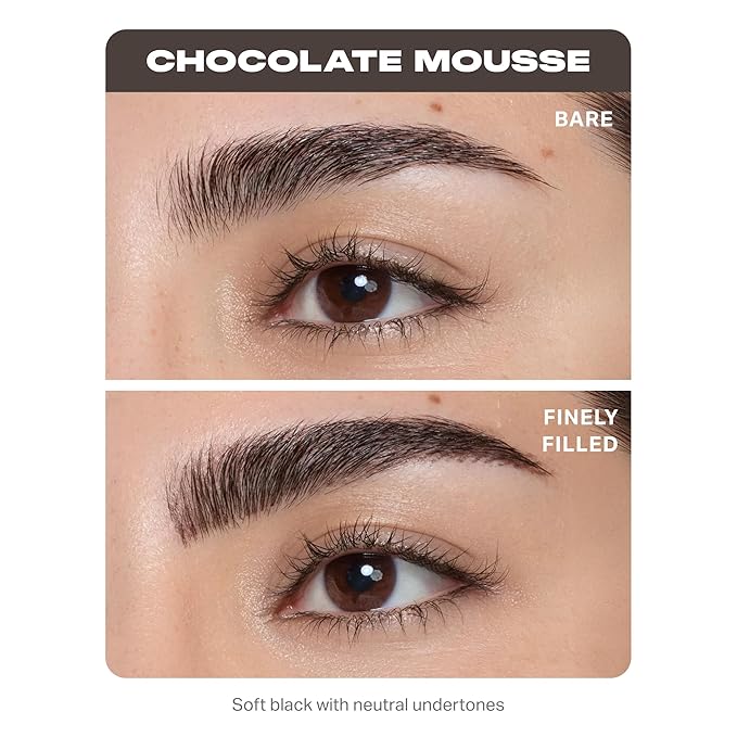 Morphe Nano Brow Pencil - Ultrafine Eyebrow Pencil for Hairlike Strokes - Precision Eye Makeup with Spoolie Brush for Natural Definition and Long-Lasting Wear - Chocolate Mousse (0.001 oz)