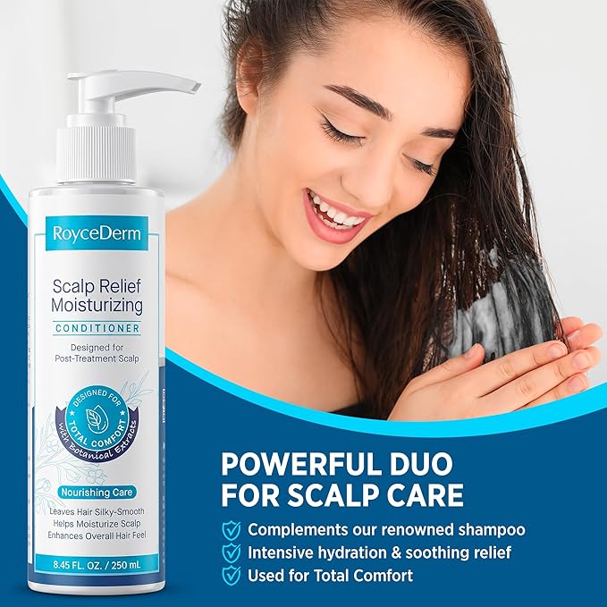 Roycederm Scalp Care Conditioner for Dry, Itchy & Flaky Scalp - Hydrating Formula for Oily Hair & Dandruff-Prone - Daily Moisturizing & Balancing Hair Conditioner
