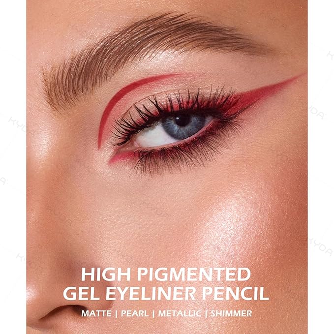 Ownest 3Colors Matte & Metallic Brown Gel Eyeliner Pen，Metallic-Finish Eyeliner Pencil Set for Women， Professional Eye Makeup Set - Colorful Eye liner with Sharpener