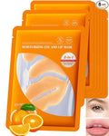 Lip Eye Mask Kit,8 Pcs Vitamin C Crystal Collagen Under Eye Patches for Dark Circle Puffiness Dry Lines,Hydrating Moisturizing Skincare Lip Mask Eye Pad,Mother’s Day Skin Care Product for Women-Set C