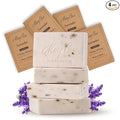 Mary Case Lavender Bar Soap Set of 4 | Natural Soap with Olive, Coconut & Oils + Dried Flowers | Vegan Bath Soap for Men & Women | Gentle Cleansing & Hydrating Skin