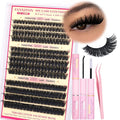 D Lash Clusters Kit Thick Lash Extension Kit Volume Lash Clusters 80D+100D+120D Eyelash Clusters Kit 10-18mm Individual Lashes with Bond and Seal by FANXITON
