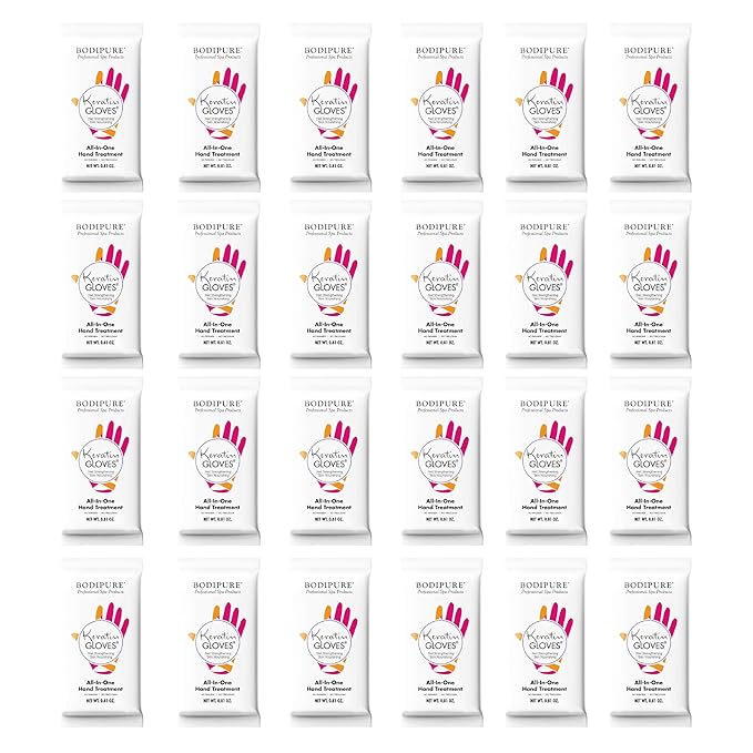 Bodipure All-In-1 Moisturizing Hand Mask | Keratin & Vitamin E Hand Mask for Dry Cracked Hands | Natural Moisturizing Gloves Formula | Strengthen Nails & Repair Hands (24)