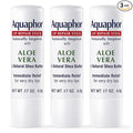 Aquaphor Naturally Inspired Lip Repair Stick with Aloe Vera and Natural Shea Butter, Hydrating Lip Balm Immediately Relieves Dryness and Soothes Chapped Lips, 0.17 Oz Stick, Pack of 3