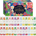 VISRIE 128 Pack Lip Balm, Natural Lip Balm Bulk with Vitamin E and Coconut Oil, Bulk Moisturizing Lip Balms for Dry Lips-16 Flavors