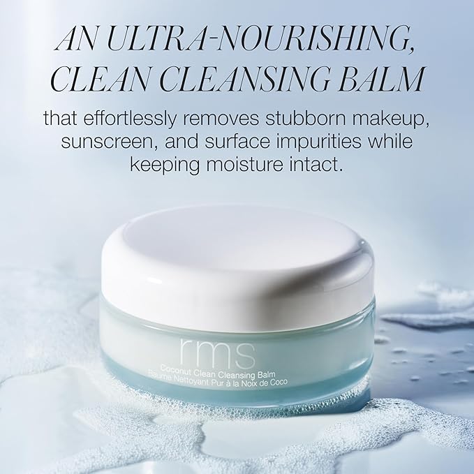 RMS Beauty Women's Coconut Clean Cleansing Balm RMS Beauty Coconut Clean Cleansing Balm Nourishing Oil Makeup Remover and Hydrating Deep-Cleansing Balm for Soft Smooth Radiant Skin 50g