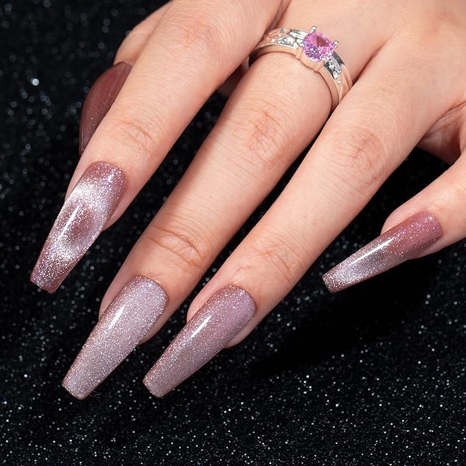 MAYCHAO 15ML Romatic Galaxy Cat Eye Gel Nail Polish 1Pc Galaxy Gel Polish with Magnet Soak off Holographic Magnetic Gel Polish for Nail Art Manicure Salon DIY at Home, 0.5 OZ