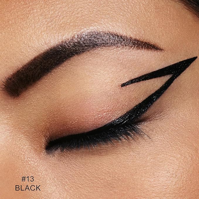 KYDA Black Gel Eyeliner, Lasting Waterproof Cream Eyeliner & Eyebrow Makeup, High Pigment Smudge-proof Formula, Waterline Matte Eye Liner with Brush, Natural Black Brow Pomade Set