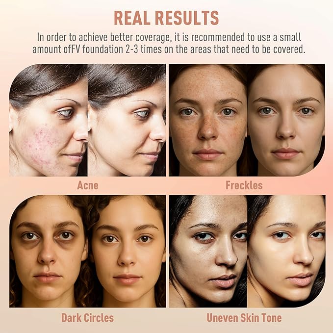 FV 2 Pack Dewy Liquid Foundation Makeup, Waterproof & Lightweight, Natural Finish with Medium Coverage, Hydrating Foundation for Dry and Normal Skin (Nourishing Ivory)