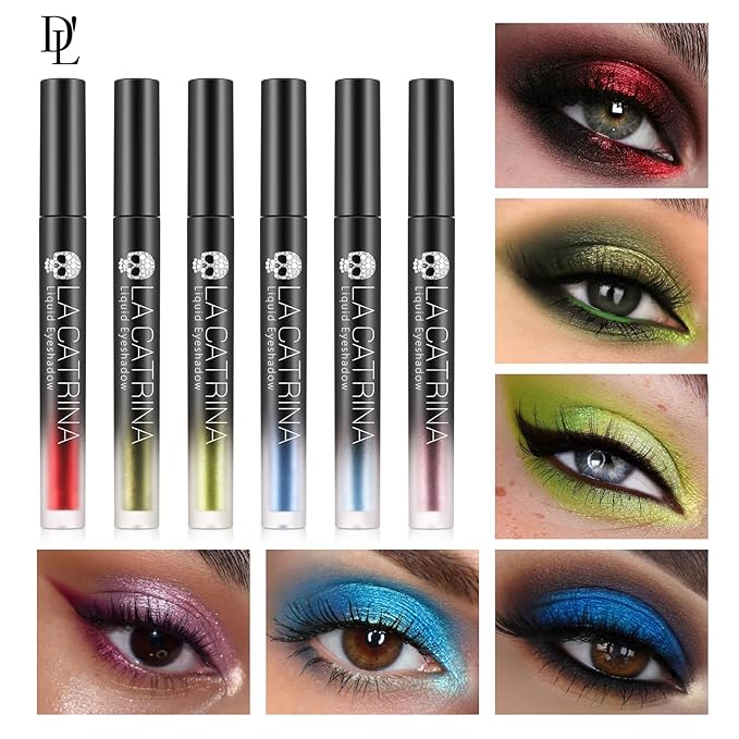 Silver Metallic Liquid Eyeshadow, High Impact Silvery Diamond Sparkle Eye Shadow Liquid Eyeliner Makeup for Older Women, Long Lasting Quick-Drying Smooth Shimmer Eyeshadow for Daily, Cosplay, Vegan #1