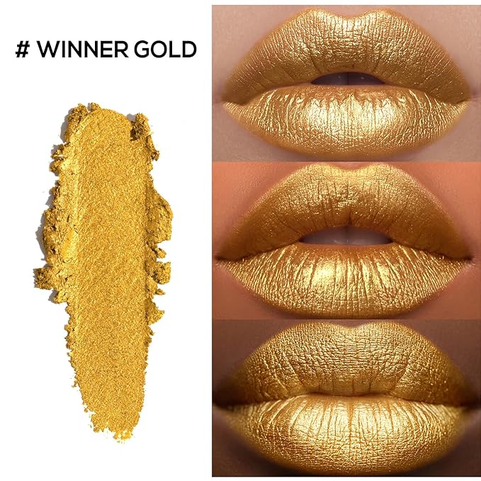 MAKI YIKA Moisture Gold Lipstick for Women Hydrate Tinted Lip Balm for Mother's Day Dry Cracked Lips Sheer Lipstick Lip Tinted Glossy Finish,MA072 Winner Gold