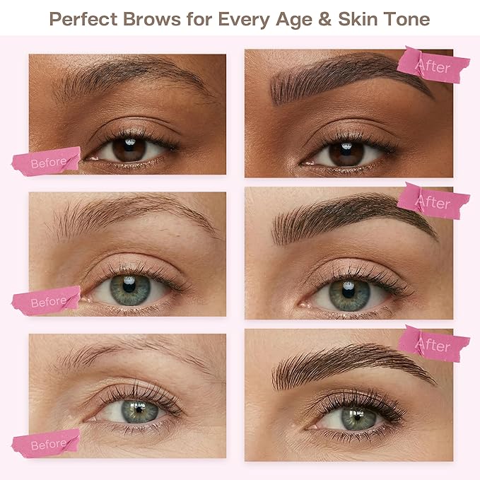 CALAILIS Eyebrow Pencil for Women - 2-in-1 Eyebrow Pen with Dual-Ended Microblading 4D Fork Tip & Ultra-Fine Eyeliner Tip, Create Natural Fuller Hair-Like Waterproof Brow Pencils (Dark Brown)