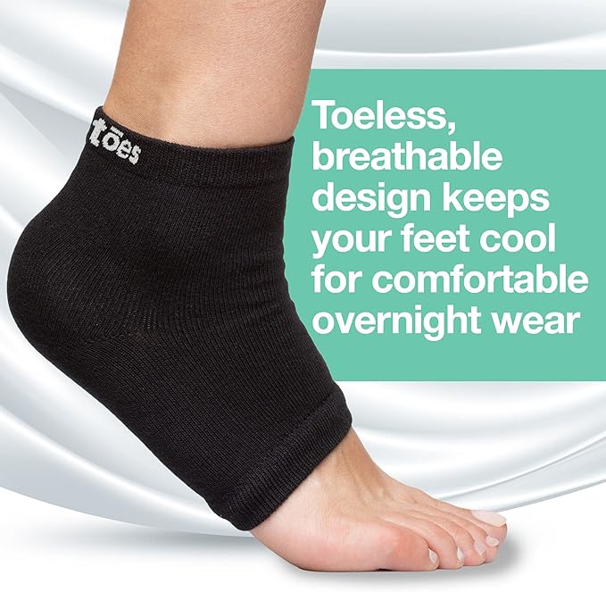 ZenToes Moisturizing Socks for Cracked Heel Treatment, Vitamin E, Olive Oil and Jojoba Oil Infused Heel Socks, Spa Gifts for Women, Mothers Day Gifts (Cotton Black, Wide Width)