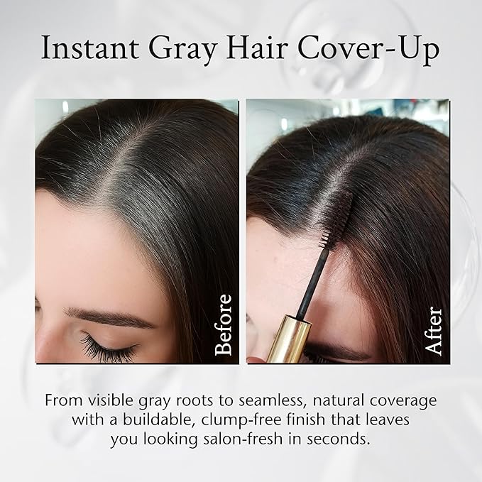 Boyd’s Brush It Away | Grey Hair Root Touch Up for Women & Men | Temporary Hair Color Mascara | Quick-Dry Water-Resistant Concealing Formula | Light Brown, 5-Pack
