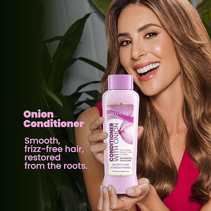 ANYELUZ Onion Conditioner – Moisturizes, Detangles, and Protects, Vitamin E-Infused for Silky, Manageable Hair, Suitable for Daily Use