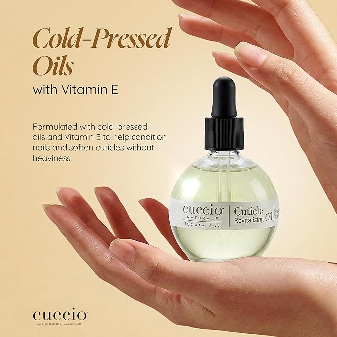 Cuccio Naturale Fragrance Free Revitalizing Cuticle Oil, Lightweight Fast-Absorbing Hydrating Nail & Cuticle Conditioner, Cold-Pressed Oils + Vitamin E, 2.30 Fl Oz