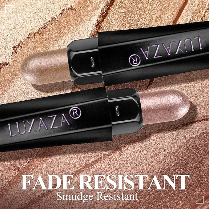 LUXAZA PRO Pink Eyeshadow Stick Makeup 6PCS Set, Light Metallic Shimmer Cream Eye Shadow Eyeliner Brightener Pencil Crayon - PINK OCEAN