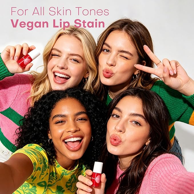 bayfree Lip Tint Stain Set, 7 PCS Lip Stain Long Lasting Waterproof, Lightweight, Non-sticky, Transfer-Proof, Matte Finish (fruit land)