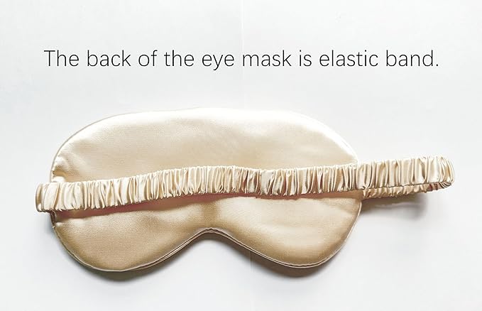 [3 Pack] QSYW Sleep Masks, Satin Eye Mask for Sleeping - Silky Eye Masks Bulk with Storage Bag & Elastic Strap,Silvery