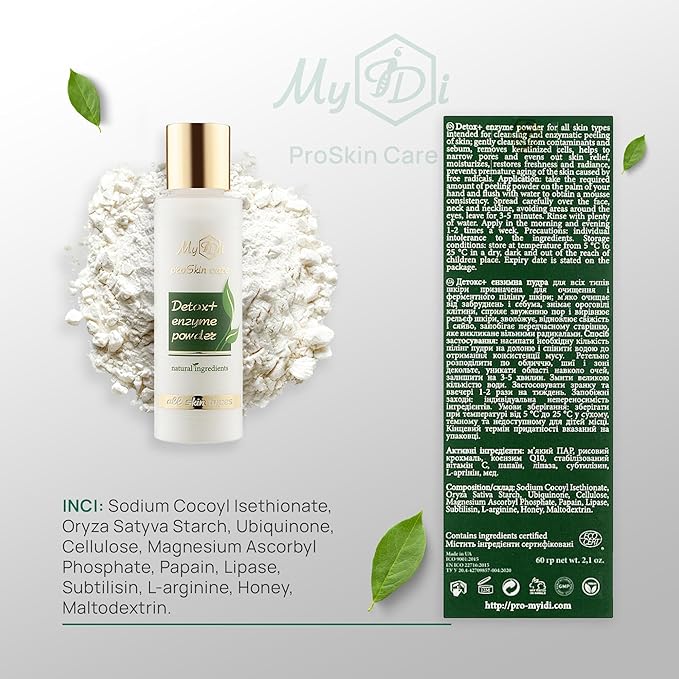 Enzyme Face Exfoliant Powder - Coenzyme Q10 & Vitamin C Infused Exfoliating Face Wash - Fragrance-Free Face Scrub for Women & Men for All Skin Types - 2.1 oz