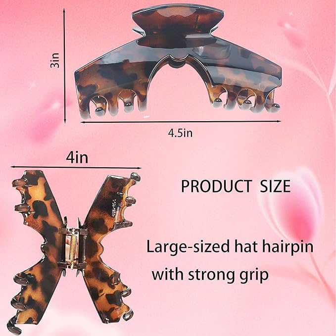 3PCS Large Hair Clips for Hat, Baseball Hair Claw Clips for Women Girls,Large Trucker Hair Claw Clip Non-Slip Strong Hold Hat Hair Clips, Fit for Long Thick Thin Hair Styling