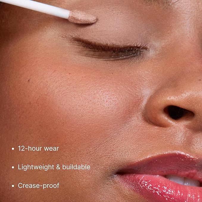 Winky Lux Rose Petal Liquid Eyeshadow, Longwear, Buildable, High-Pigment, Blendable, Crease-Proof, with Hydrating Vitamin E & Mango Seed Butter, Clean Beauty, Cruelty-Free, Vegan, Chamomile Matte