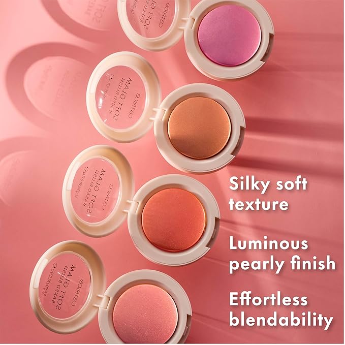 Catrice Soft Glam Baked Blush | Luminous, Lightweight Powder for Buildable Color | Vegan & Cruelty Free (020 | Peachy Breeze)
