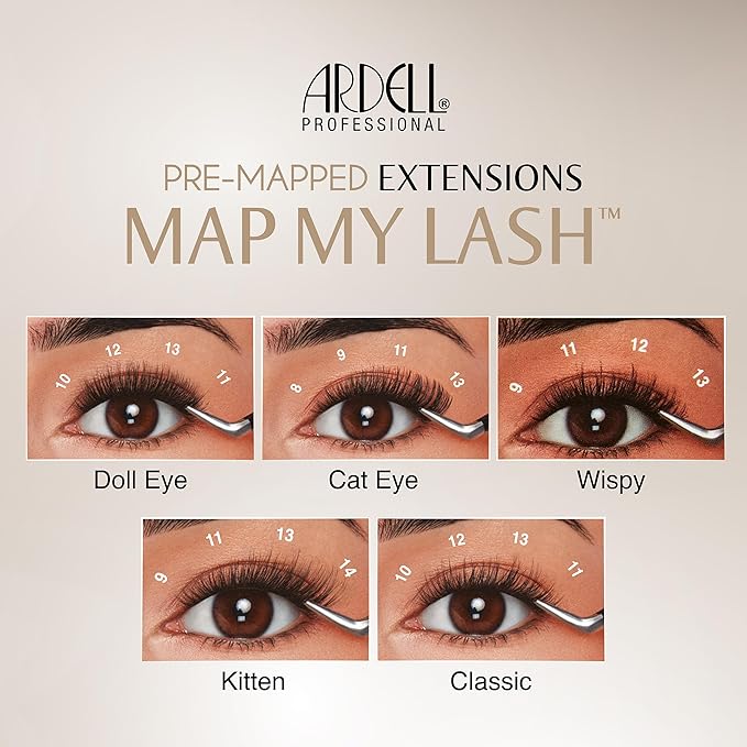 Ardell Pre-Mapped Lash Applicator Tool - 40° Curved Eyelash Tweezers for Precision and Comfort, Easy Application