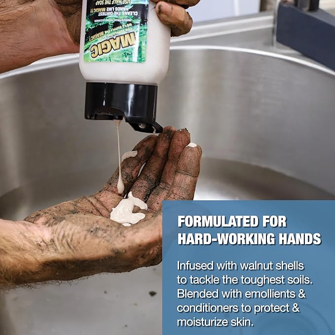 Zenex Magic Hand Soap - Professional-Grade Hand Cleaner | Shop Soap | Walnut Shell Scrubbers to Remove Grease, Oil, Ink & Paint | Moisturizing Ingredients (400 ml - 2 Pack)