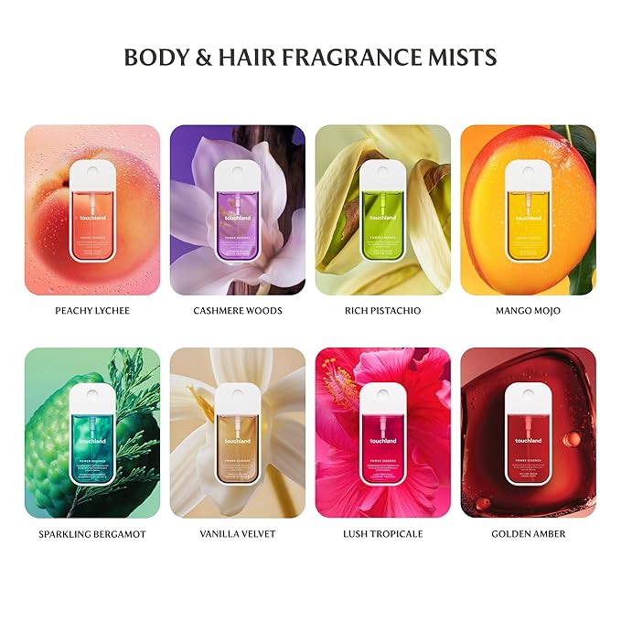 Touchland Hydrating Body & Hair Fragrance Mist – Lush Tropicale – 2 FL OZ Travel Size Perfume Spray – Notes of Dragon Fruit, Apple Blossoms and Papaya