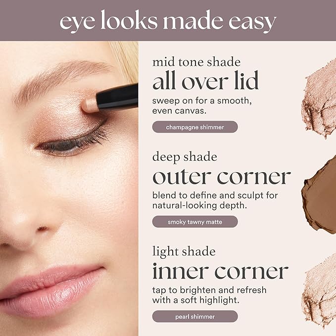 Julep Eyeshadow 101 Cream-to-Powder Waterproof Shadow Stick – Meadow Shimmer – Long-Lasting, Crease-Proof, Earthy Green Shimmer Cream Eyeshadow with Built-in Smudger