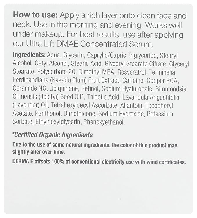 DERMA-E Firm + lift , DMAE Moisturizer Alpha Lipoic Acid & C-Ester, 2oz