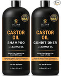 INFINA ESSENTIALS Castor Oil Shampoo and Conditioner Set | 16 fl oz Each | with Batana Oil | Strengthening, Thickening & Hydrating Formula | Supports Hair Growth & Fuller, Healthier Hair