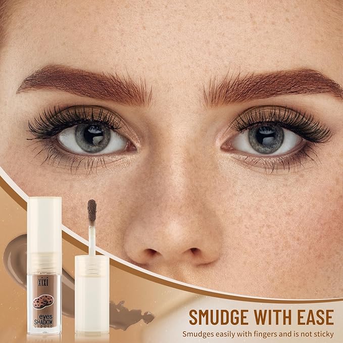 Liquid Eyeshadow, Long-Lasting Matte/Pearlescent eyeshadow, Cut Crease Eyeshadow Gel, High-Pigmented for Bold Eye Makeup, for day-to-night transitions (Chocolate, Matte)