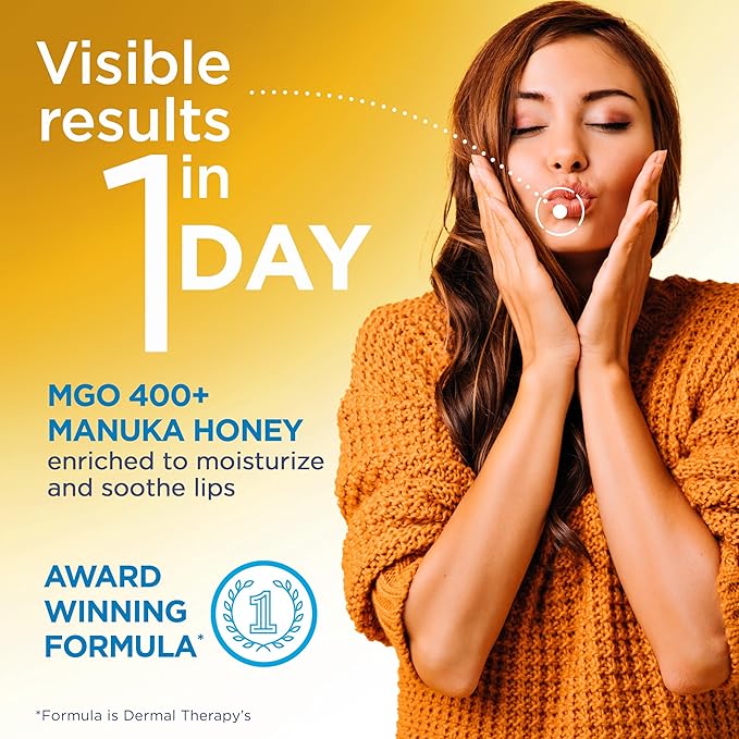 Flexitol Lip Balm with 400+ MGO Manuka Honey, Intensive Relief for Dry, Chapped Lips, Soothing, Long-Lasting Hydration, 3 Pack (0.35 oz Each), 1.05 oz Total