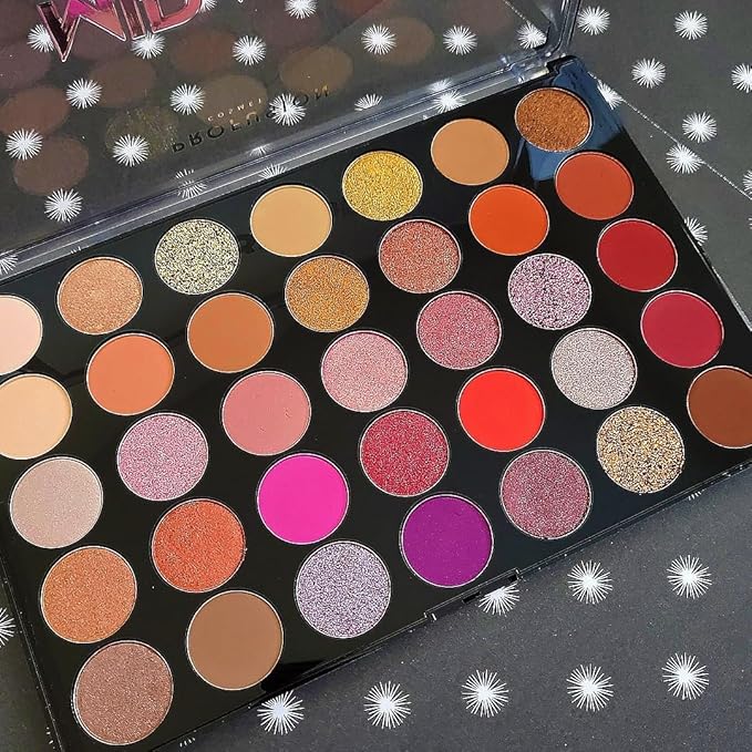 Profusion Cosmetics Mirage 35 Shade Eyeshadow Palette – Ultra-Pigmented Powder in Bright, Vibrant Colors for Stunning Eye Looks, Skin-Friendly, Vegan & Cruelty-Free Makeup